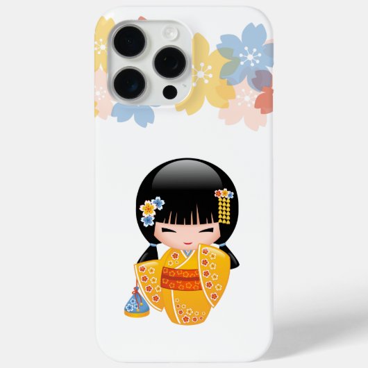 Summer Kokeshi Doll - Yellow Kimono Geisha Girl Case-Mate iPhone Hülle (Rückseite)
