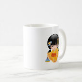 Summer Kokeshi Doll - Yellow Kimono Geisha Girl Co Kaffeetasse (VorderseiteRechts)