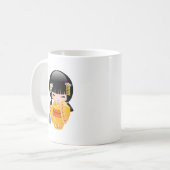 Summer Kokeshi Doll - Yellow Kimono Geisha Girl Co Kaffeetasse (Vorderseite Links)