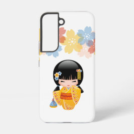 Summer Kokeshi Doll - Yellow Kimono Geisha Girl Samsung Galaxy Hülle