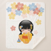 Summer Kokeshi Doll - Yellow Kimono Geisha Girl Sherpadecke (Vorderseite)