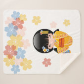 Summer Kokeshi Doll - Yellow Kimono Geisha Girl Sherpadecke (Vorderseite (Horizontal))