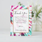 Summer Künstlerisch Girl Neon Aquamarin Pink Gefär Dankeskarte (Stehend Vorderseite)