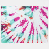 Summer Künstlerisch Girl Neon Aquamarin Pink Gefär Fleecedecke (Vorderseite (Horizontal))