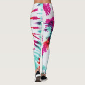 Summer Künstlerisch Girl Neon Aquamarin Pink Gefär Leggings (Rückseite)