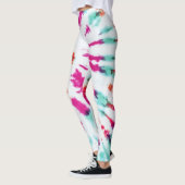 Summer Künstlerisch Girl Neon Aquamarin Pink Gefär Leggings (Links)