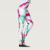 Summer Künstlerisch Girl Neon Aquamarin Pink Gefär Leggings (Rechts)
