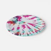 Summer Künstlerisch Girl Neon Aquamarin Pink Gefär Pappteller (Schrägansicht)