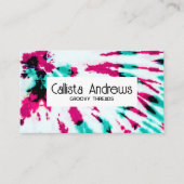 Summer Künstlerisch Girl Neon Aquamarin Pink Gefär Visitenkarte (Vorderseite)