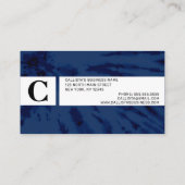 Summer Künstlerisch Navy Blue Gefärbte Krawatte Sw Visitenkarte (Rückseite)