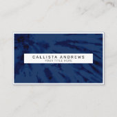 Summer Künstlerisch Navy Blue Gefärbte Krawatte Sw Visitenkarte (Vorderseite)