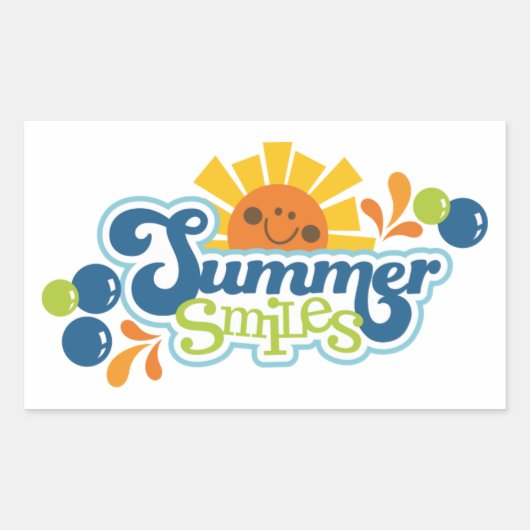 Summer Lächeln Rechteckiger Aufkleber (Vorderseite)