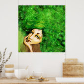 Summer / Lady Bordeaux Art Poster (Küche)