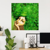 Summer / Lady Bordeaux Art Poster (Heimbüro)