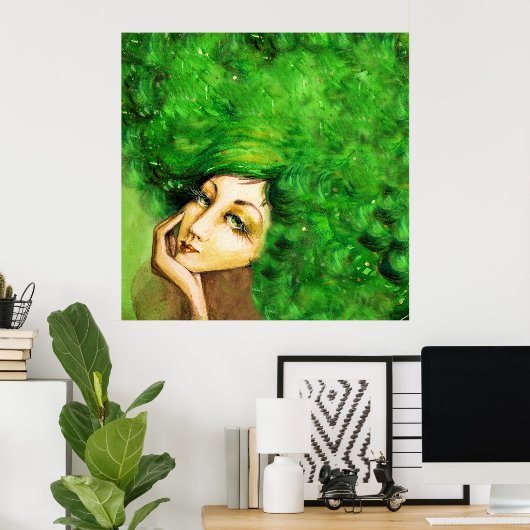 Summer / Lady Bordeaux Art Poster (Heimbüro)