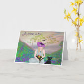 Summer LadyLeemarie Zeichnend Karte (Gelbe Blume)