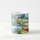Summer Lake Boat Flowers Serenity Kaffeetasse (Mittel)