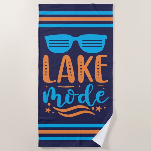 Summer Lake Mode Strip Border Strandtuch (Vorderseite)