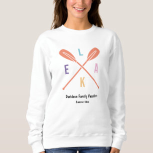 Summer Lake Paddle in Pastel Matching Family Sweatshirt