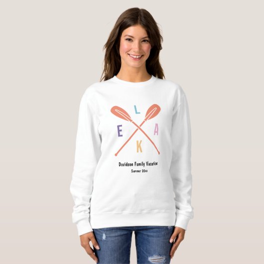 Summer Lake Paddle in Pastel Matching Family Sweatshirt (Vorne ganz)