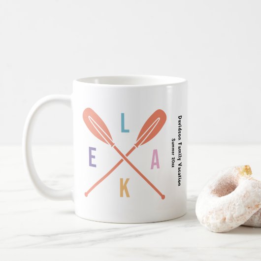 Summer Lake Paddle in Pastel mit benutzerdefiniert Kaffeetasse (Mit Donut)