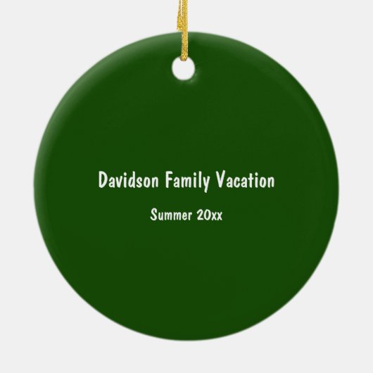 Summer Lake Paddle mit / Custom Text Green Christm Keramik Ornament (Hinten)