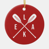 Summer Lake Paddle mit Custom Text Red Christmas Keramik Ornament (Vorne)