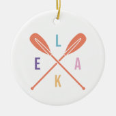 Summer Lake Paddle mit Custom Text Weihnachten Keramik Ornament (Vorne)