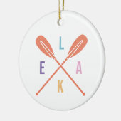 Summer Lake Paddle mit Custom Text Weihnachten Keramik Ornament (Links)