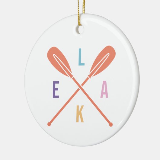 Summer Lake Paddle mit Custom Text Weihnachten Keramik Ornament (Links)