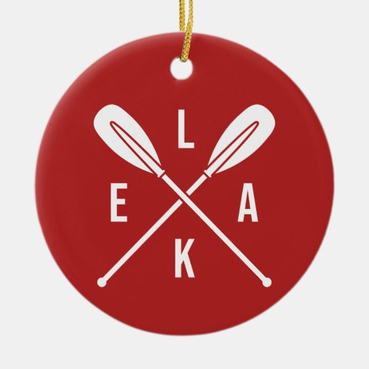Summer Lake Paddle Text + Foto Weihnachten Keramik Ornament (Vorne)