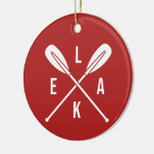 Summer Lake Paddle Text + Foto Weihnachten Keramik Ornament (Links)