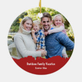 Summer Lake Paddle Text + Foto Weihnachten Keramik Ornament (Hinten)