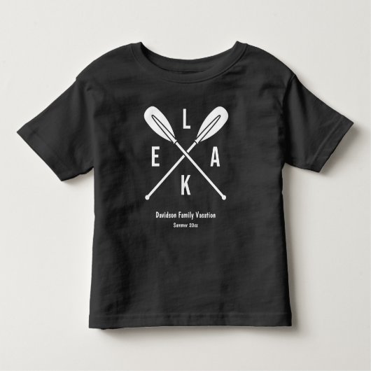 Summer Lake Paddles Matching Family Black Kleinkind T-shirt (Vorderseite)