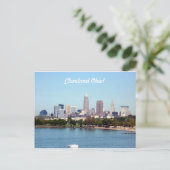 Summer Lake Skyline Cleveland OH Postkarte (Stehend Vorderseite)