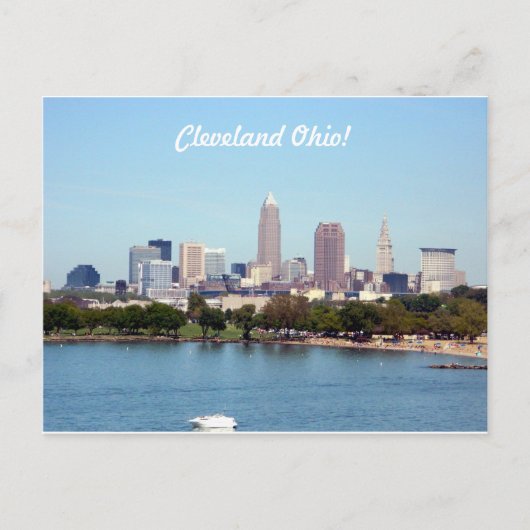 Summer Lake Skyline Cleveland OH Postkarte (Vorderseite)