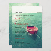 Summer Lakeside Hochzeit in Urlaubsort Individuell Einladung (Vorne/Hinten)