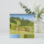 Summer Landscape in Schweiz - Flachkarte (Stehend Vorderseite)