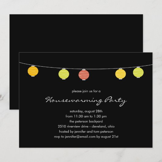 Summer Lanterns Party Einladungen (Vorne/Hinten)