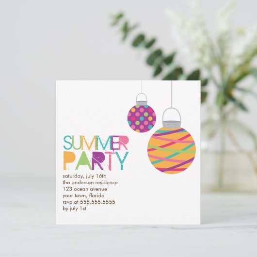 Summer Lanterns Party Einladungen (Stehend Vorderseite)
