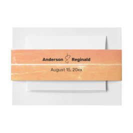 Summer Lässig Sunshine Yellow Peach Wedding Einladungsbanderole