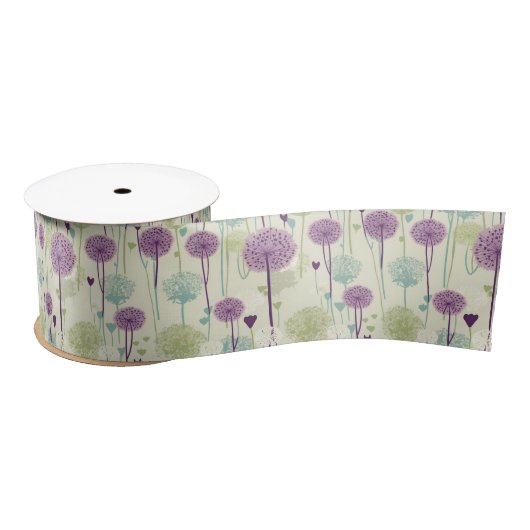 Summer Lavender Dandelion Design Satinband (Spule)