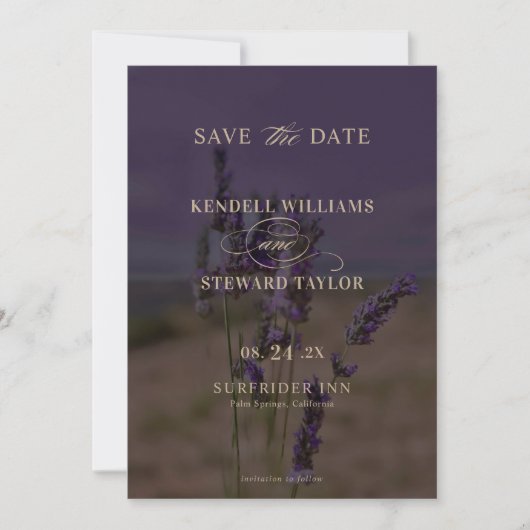 Summer Lavender Floral Elegant Boho Wedding Save The Date (Vorderseite)