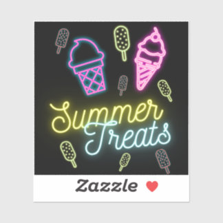 Summer Leckereien Neon Ice Creme Popsira Aufkleber