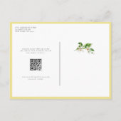Summer Lemon and Greenerity Wreath QR Code Wedding Einladungspostkarte (Rückseite)