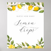 Summer Lemon Baby Dusche Wie viele Lemon Tropfen Poster (Vorne)