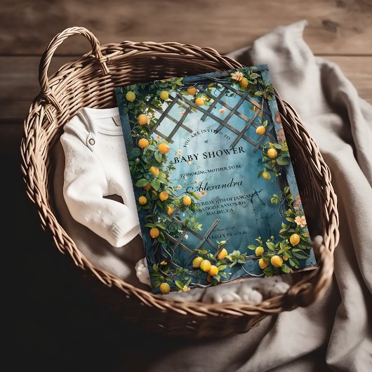 Summer Lemon Blossom Baby Shower Einladung