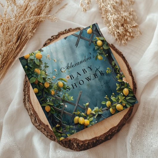 Summer Lemon Blossom Baby Shower Serviette