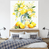 Summer Lemon Blossom Jar Leinwanddruck (Insitu (Schlafzimmer))