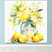 Summer Lemon Blossom Jar Leinwanddruck (Insitu (Holzboden))